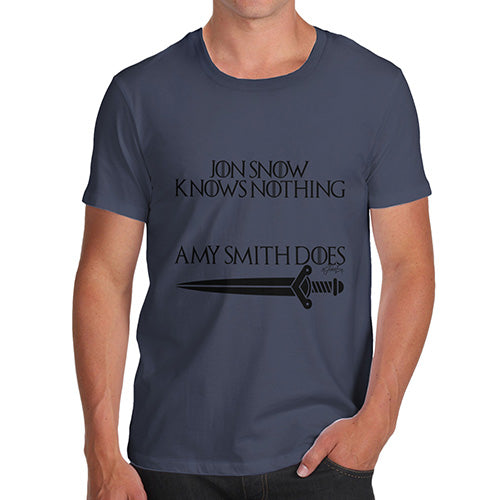 Personalised Knows Nothing Men's T-Shirt