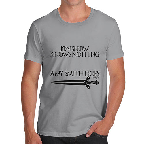 Personalised Knows Nothing Men's T-Shirt