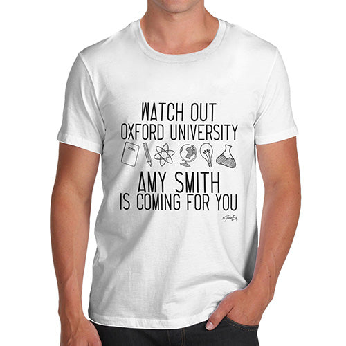 Personalised Watch Out University Men's T-Shirt
