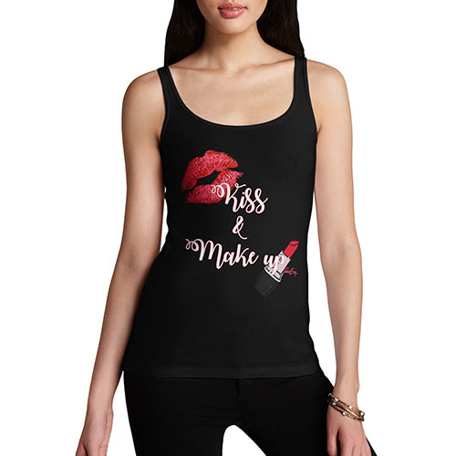 Funny Tank Tops For Women Kiss & Make Up Women's Tank Top Medium Black