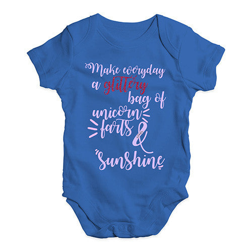 Glittery Unicorn Farts And Sunshine  Baby Unisex Baby Grow Bodysuit