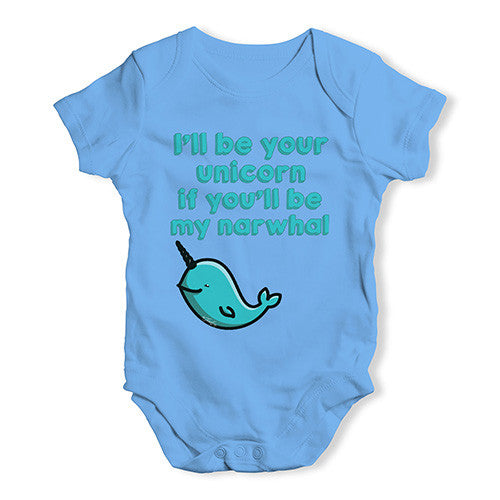 I'm Your Unicorn You Be My Narwhal Baby Unisex Baby Grow Bodysuit