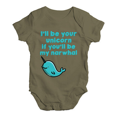 I'm Your Unicorn You Be My Narwhal Baby Unisex Baby Grow Bodysuit