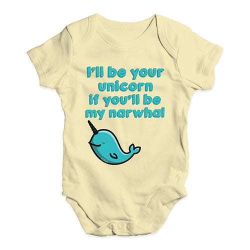 I'm Your Unicorn You Be My Narwhal Baby Unisex Baby Grow Bodysuit