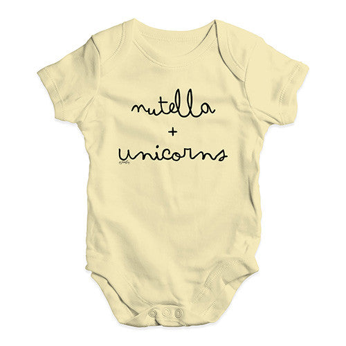 Nutella + Unicorns Baby Unisex Baby Grow Bodysuit