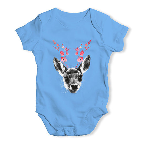 Floral Deer Baby Unisex Baby Grow Bodysuit