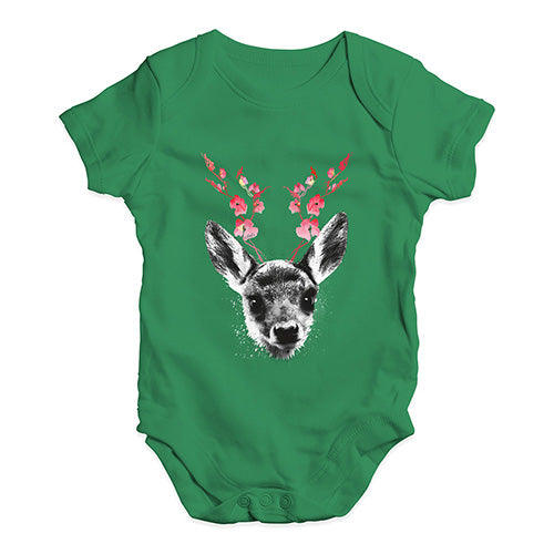 Floral Deer Baby Unisex Baby Grow Bodysuit