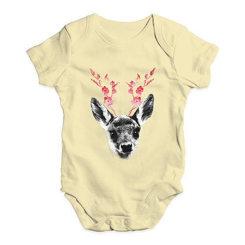 Floral Deer Baby Unisex Baby Grow Bodysuit