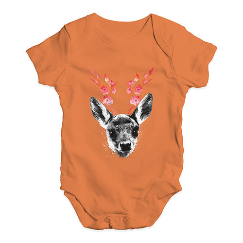 Floral Deer Baby Unisex Baby Grow Bodysuit