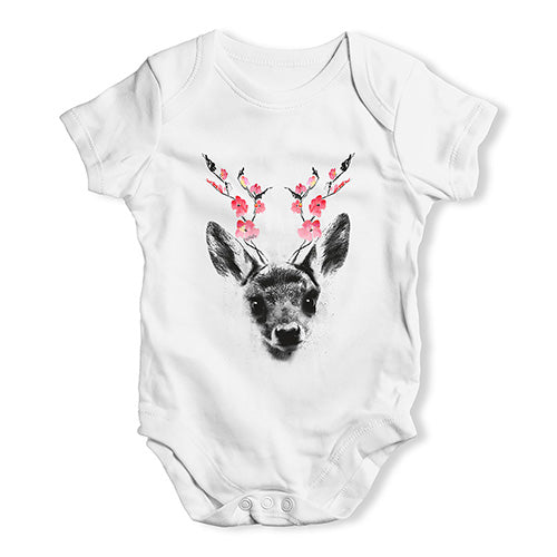 Floral Deer Baby Unisex Baby Grow Bodysuit