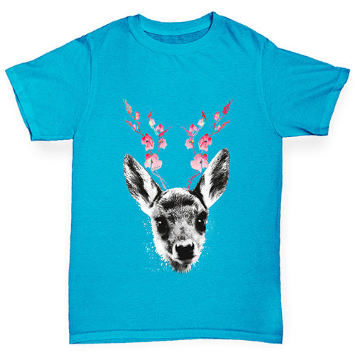 Floral Deer Boy's T-Shirt