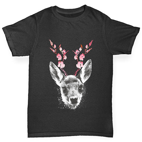 Floral Deer Boy's T-Shirt