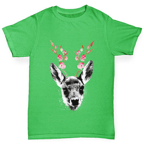 Floral Deer Boy's T-Shirt