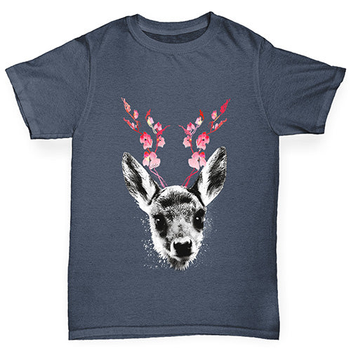 Floral Deer Boy's T-Shirt