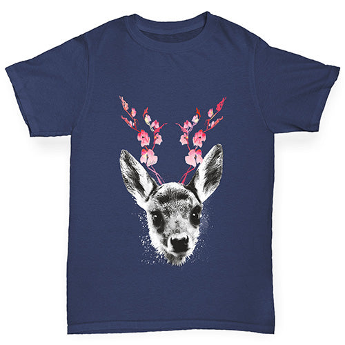 Floral Deer Boy's T-Shirt