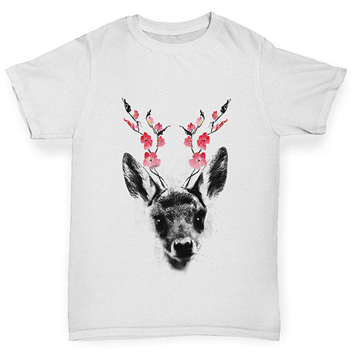 Floral Deer Boy's T-Shirt