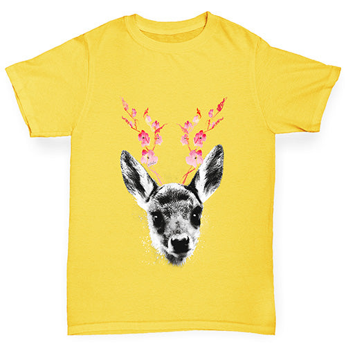 Floral Deer Boy's T-Shirt