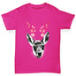 Floral Deer Girl's T-Shirt 