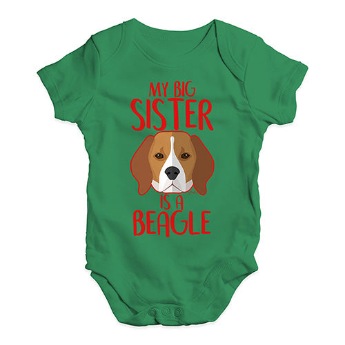 My Big Sister Is A Beagle Baby Unisex Baby Grow Bodysuit