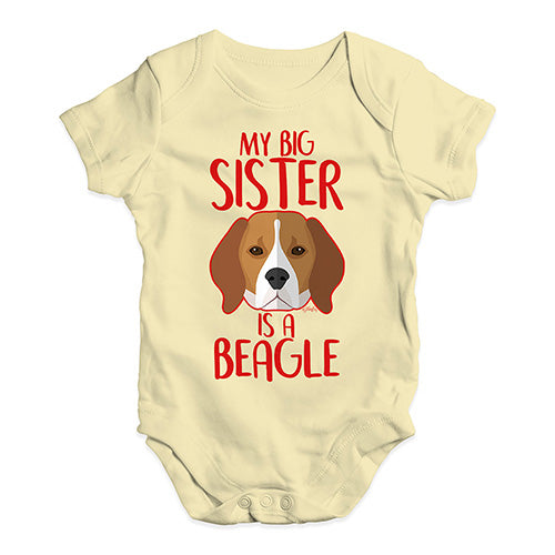 My Big Sister Is A Beagle Baby Unisex Baby Grow Bodysuit