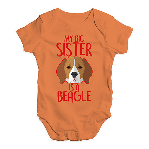 My Big Sister Is A Beagle Baby Unisex Baby Grow Bodysuit