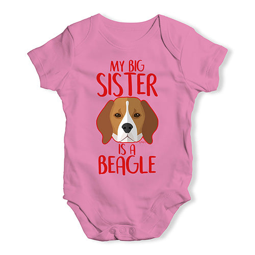 My Big Sister Is A Beagle Baby Unisex Baby Grow Bodysuit