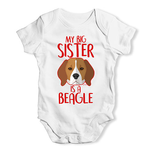 My Big Sister Is A Beagle Baby Unisex Baby Grow Bodysuit