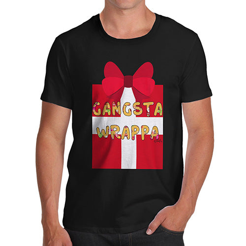 Mens T-Shirt Funny Geek Nerd Hilarious Joke Gangsta Wrappa Men's T-Shirt X-Large Black