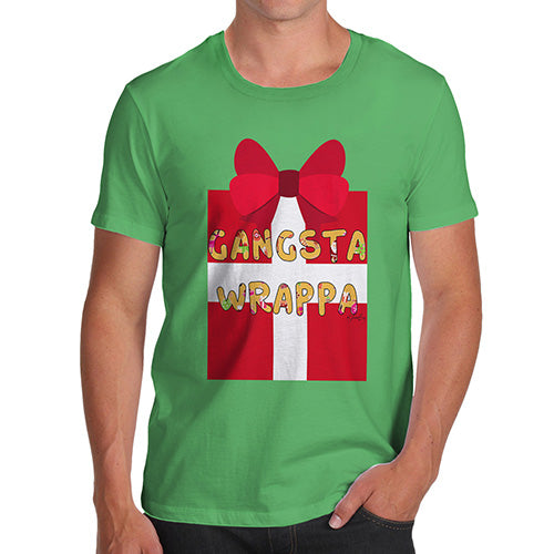 Funny Gifts For Men Gangsta Wrappa Men's T-Shirt Small Green