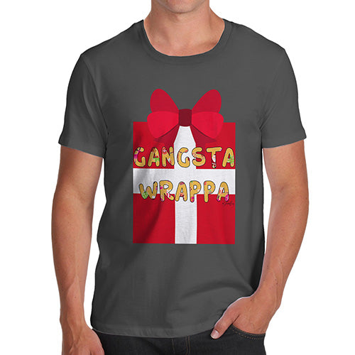 Funny T Shirts For Dad Gangsta Wrappa Men's T-Shirt Small Dark Grey