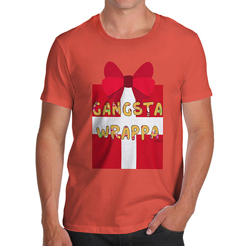 Funny Mens T Shirts Gangsta Wrappa Men's T-Shirt X-Large Orange