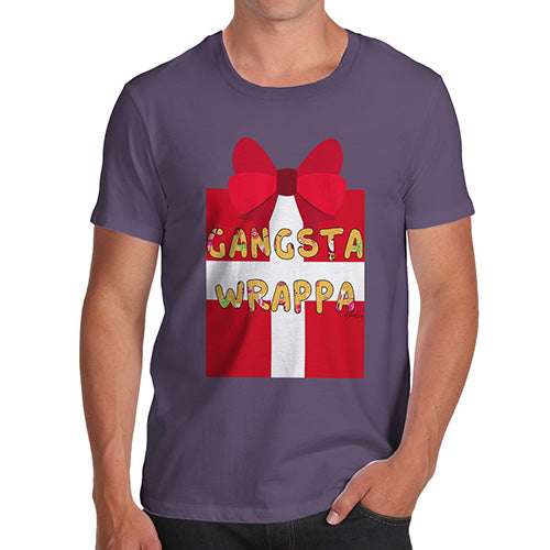 Funny T-Shirts For Guys Gangsta Wrappa Men's T-Shirt X-Large Plum