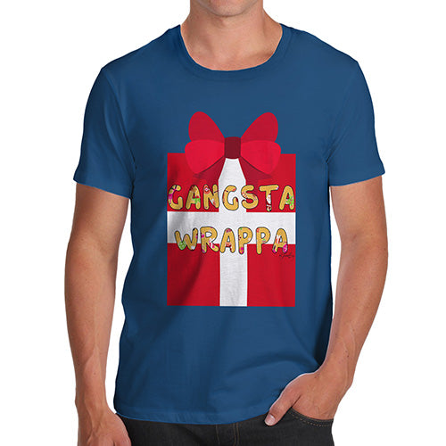 Funny T-Shirts For Guys Gangsta Wrappa Men's T-Shirt X-Large Royal Blue