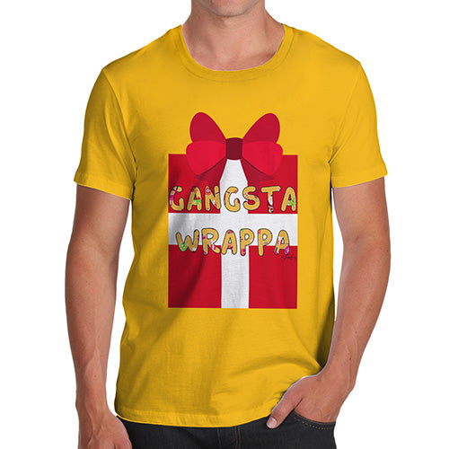 Funny Mens T Shirts Gangsta Wrappa Men's T-Shirt Small Yellow
