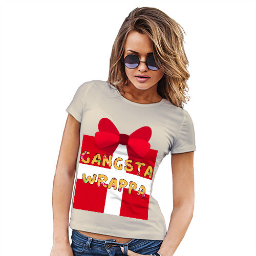 Funny T-Shirts For Women Gangsta Wrappa Women's T-Shirt Medium Natural