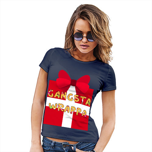 Funny T Shirts For Mum Gangsta Wrappa Women's T-Shirt Large Navy