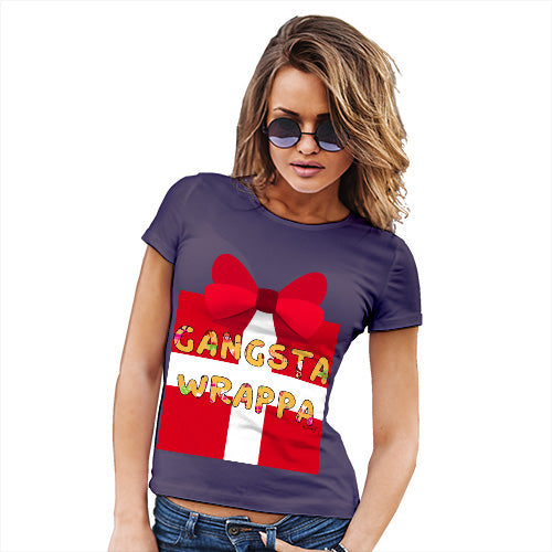 Funny T-Shirts For Women Gangsta Wrappa Women's T-Shirt Large Plum