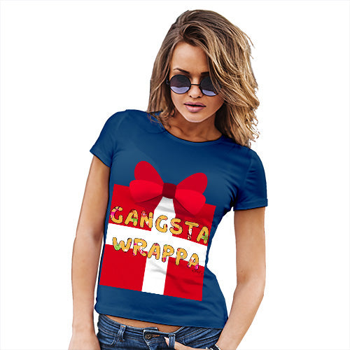 Funny Tee Shirts For Women Gangsta Wrappa Women's T-Shirt Medium Royal Blue