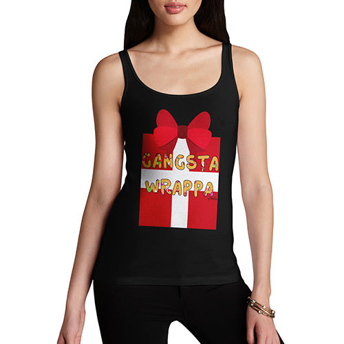 Funny Gifts For Women Gangsta Wrappa Women's Tank Top Small Black