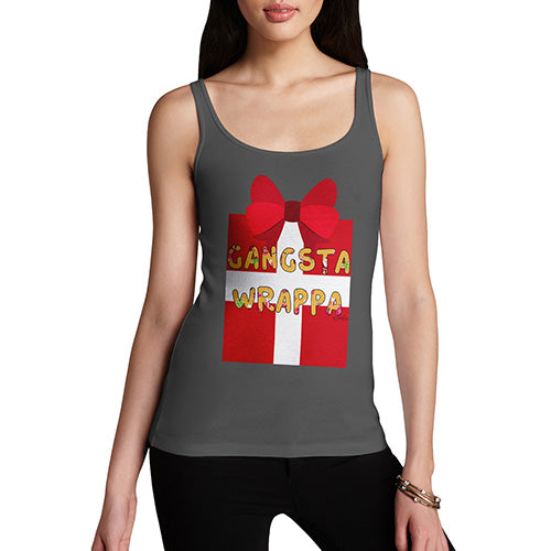 Novelty Tank Top Women Gangsta Wrappa Women's Tank Top Medium Dark Grey