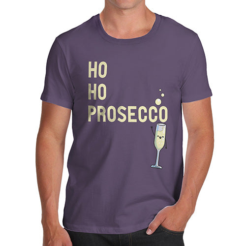 Mens Humor Novelty Graphic Sarcasm Funny T Shirt Ho Ho Prosecco Men's T-Shirt Medium Plum