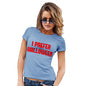 Womens Novelty T Shirt Christmas I Prefer Halloween Women's T-Shirt Small Sky Blue