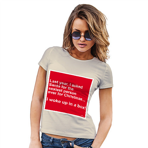 Womens Humor Novelty Graphic Funny T Shirt Last Christmas I Woke Up Women's T-Shirt Medium Natural