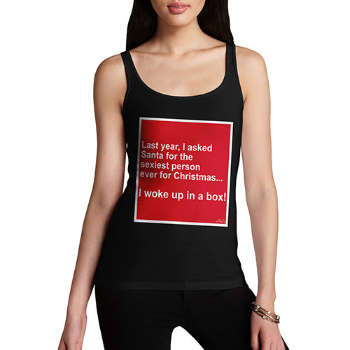 Funny Tank Top For Women Last Christmas I Woke Up Women's Tank Top Small Black