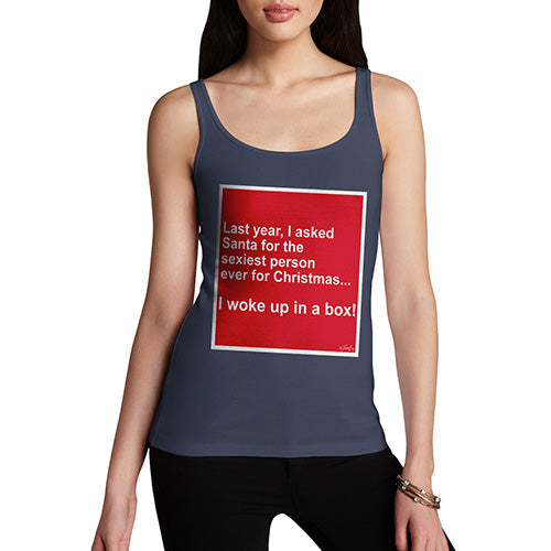 Funny Tank Tops For Women Last Christmas I Woke Up Women's Tank Top Medium Navy