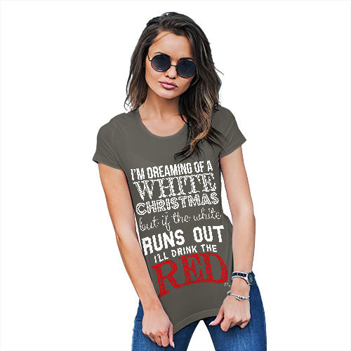 Funny Tee Shirts For Women I'll Drink The Red Women's T-Shirt X-Large Khaki