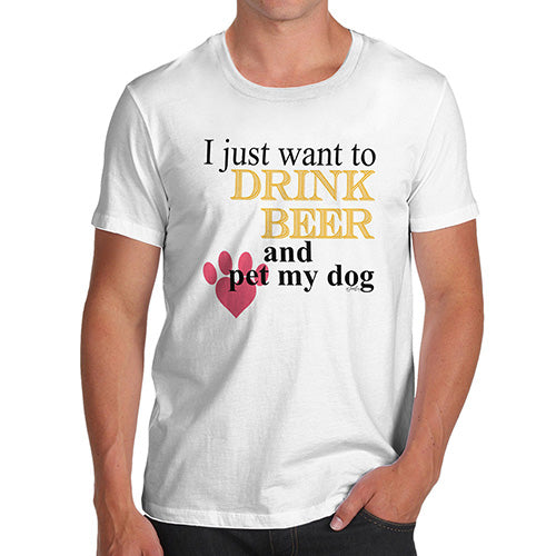 Drink Beer And Pet My Dog Men's T-Shirt