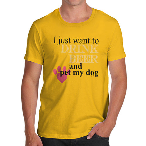 Drink Beer And Pet My Dog Men's T-Shirt