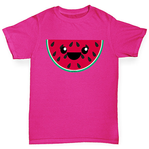 Happy Cartoon Watermelon Girl's T-Shirt 