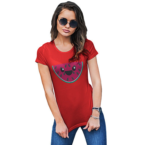 Happy Cartoon Watermelon Women's T-Shirt 